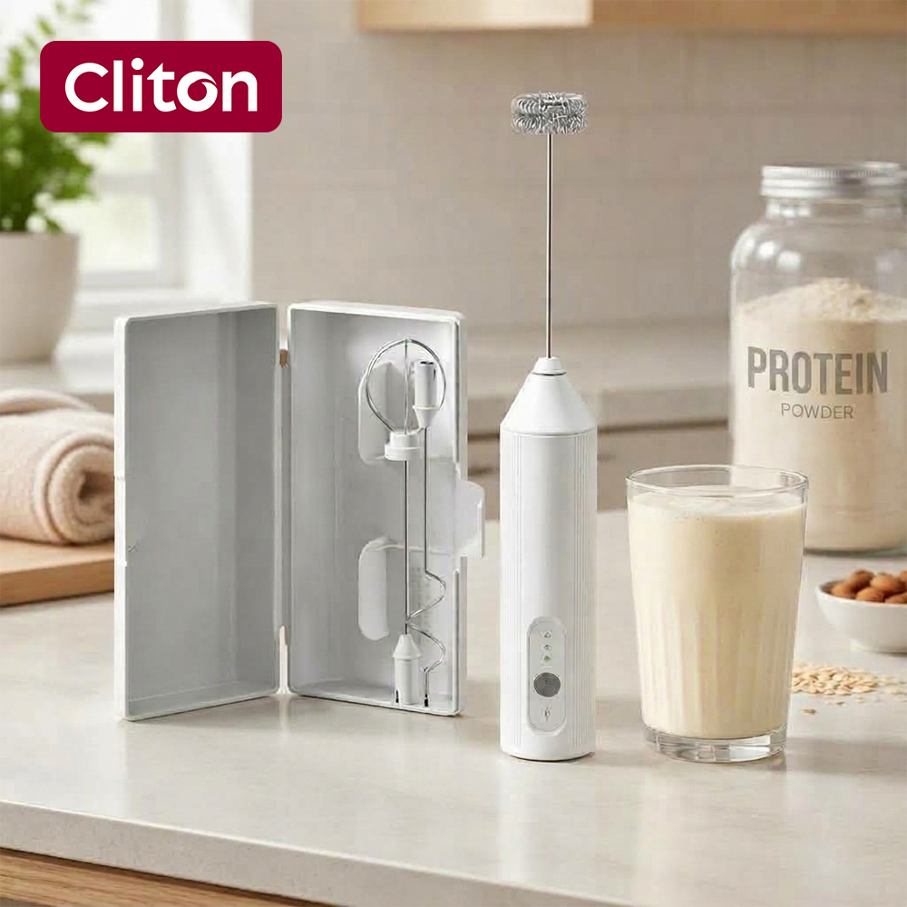 Electric Milk Frother Handheld - White Multi-function USB Electric Milk Frother