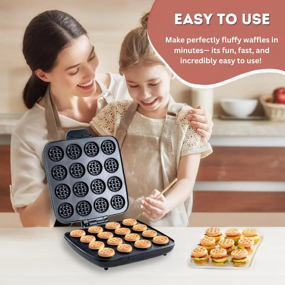 16-Hole Waffle Maker, Quick He - Mini Waffle Maker Machine ulasan dan harga