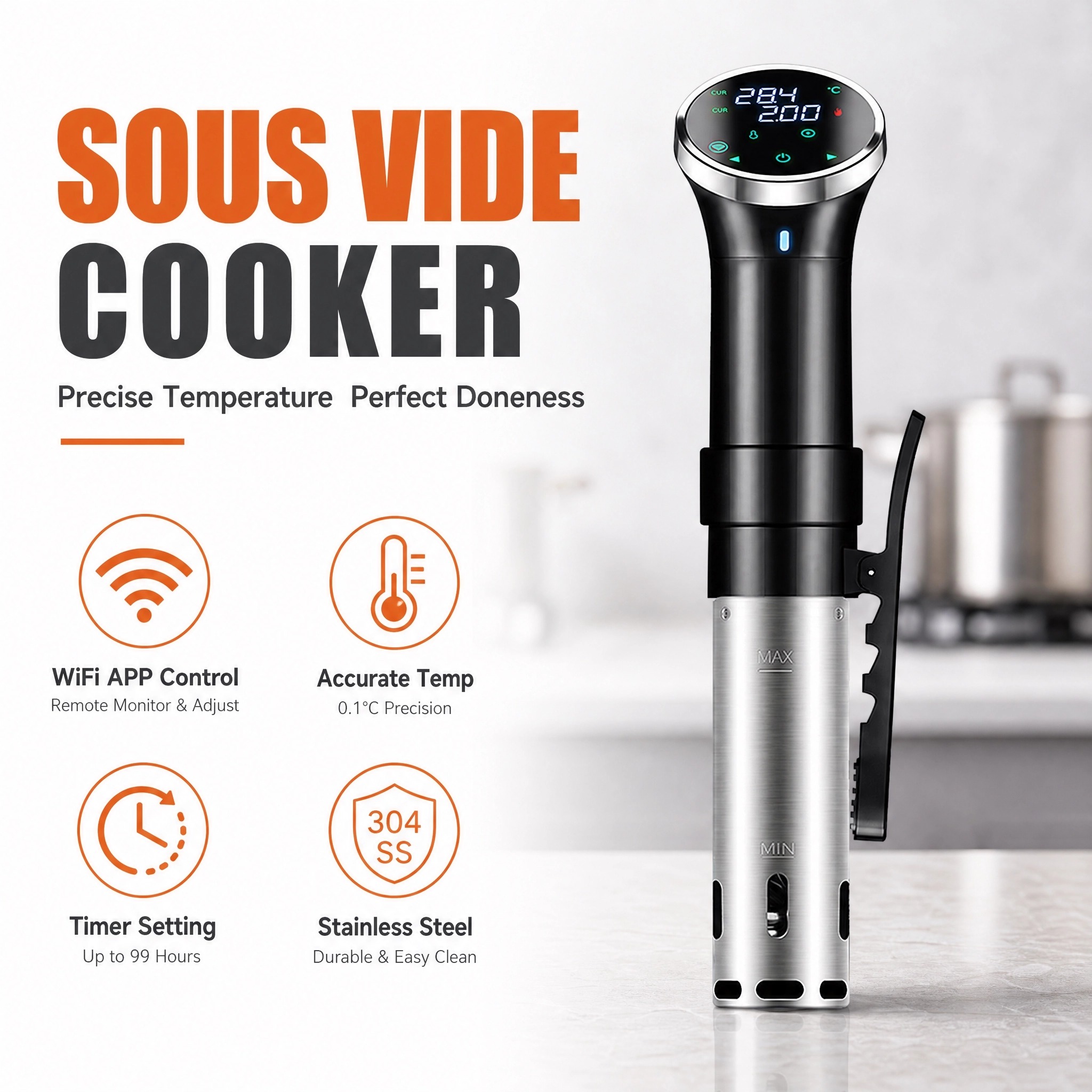 Sous Vide Cooker WiFi Digital  - Digital Sous Vide Precision Cooker ulasan dan harga