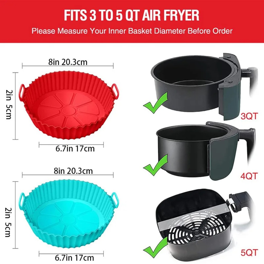 Air Fryer Silicone Basket Reus - Air Fryer Silicone Pot Liner ulasan dan harga
